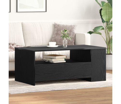 Mesa de Café de Roble Negro 102x55x43.5 cm Hecha de Madera Ingenierizada