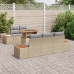 Conjunto de Comedor de Jardín de 6 Piezas con Cojines Beige Poliratán Acacia