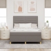 cama con colchón  Box Spring Taupe 140x190 cm tela