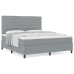 Cama con base de resortes  con colchón gris claro super king tela