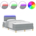 Cama Box Spring con Colchón y Luz LED Gris Claro 120x200 cm Tela