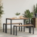 Set de Comedor de Jardín de 3 Piezas de Acero y WPC Marrón