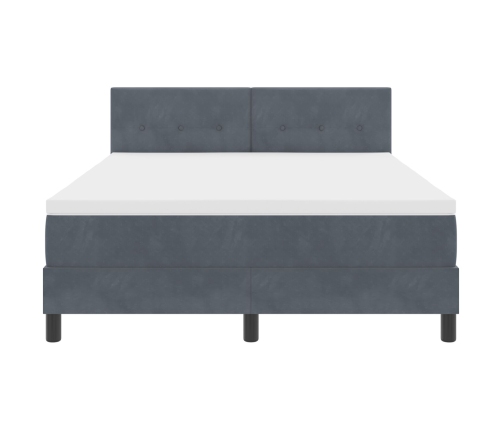 Cama con Somier  y Colchón Gris Oscuro 160x200 cm Terciopelo
