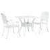 Conjunto de Bistro de Jardín de 3 Piezas  Blanco de Aluminio Fundido