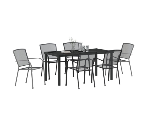 Set de Comedor Jardín de 7 Piezas  Acero Antracita