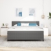 Cama con Somier  con Colchón Gris Super King Tela de Terciopelo