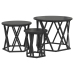Mesas Laterales Apilables  3 pcs Negro Madera de Roble Ingenierizada