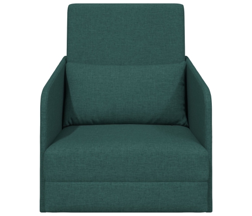 Sofá Cama de Suelo  2-en-1 Verde Oscuro 65x80x83 cm Tela