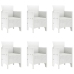 Conjunto de Comedor de Jardín de 7 Piezas  Blanco Poliratán