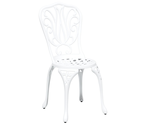 Conjunto de Bistro de Jardín de 3 Piezas  de Aluminio Fundido Blanco