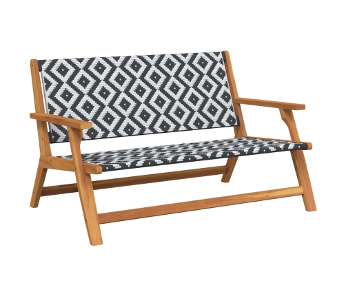 Banco de Jardín  Negro y Blanco 122x76x73.5 cm Madera Maciza de Acacia
