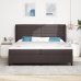 Cama con somier y colchón  Marrón Oscuro 200x200 cm Tela