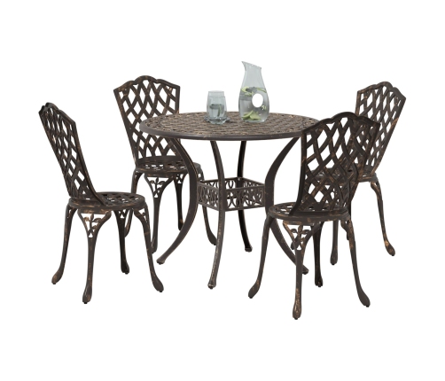 Conjunto de Comedor de Jardín de 5 Piezas  - Bronce Aluminio Fundido