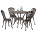 Conjunto de Comedor de Jardín de 5 Piezas  - Bronce Aluminio Fundido