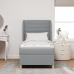 Cama con sommier y colchón  en gris claro, 100x200 cm, tela