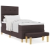 Cama Box Spring  con colchón y banco Marrón Oscuro 100x200 cm Tela