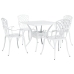 Conjunto de Comedor de Jardín de 5 Piezas  Blanco de Aluminio Fundido