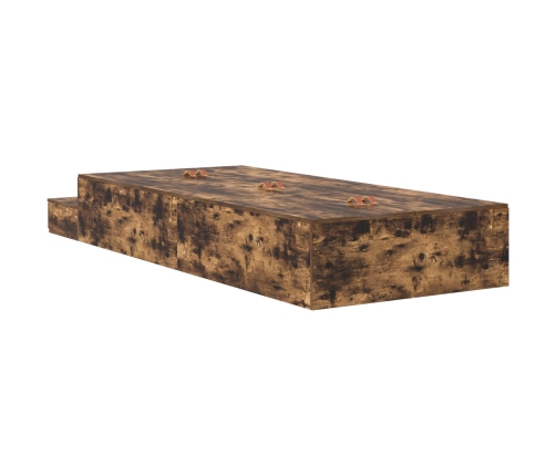 Cama con Almacenamiento  Roble Ahumado Madera, Tablero de partículas
