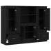 Alacena Negro Roble 132x35,5x103,5 cm Madera Elaborada