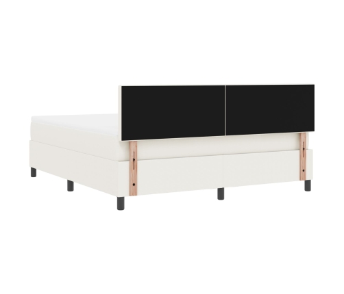 Cama con Base y Colchón & LED Crema Super King Tela de Pana