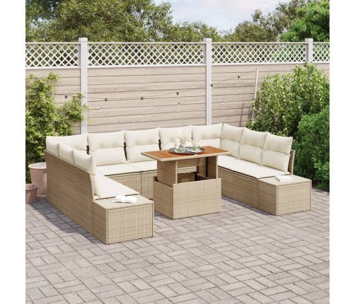 Conjunto de Sofá de Jardín  Conjunto de 10 Beige, Marrón Claro