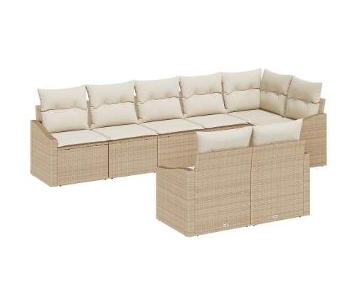 Juego de sofá de jardín  8 piezas Beige Ratán Sofá exterior