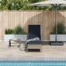 Tumbona de Sol Gris PE Rattan 157 x 55 x 92 cm Plegable