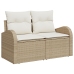 Conjunto de Sofá de Jardín de 7 Piezas con Cojines Beige Poliratán Acacia
