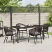 Set de Comedor Jardín  5 Piezas Marrón Ratán Poliéster