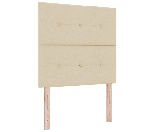 Cama Box Spring con Colchón y Banco Crema 100x200 cm Tela