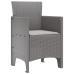 Silla de Jardín  Juego de 4 Gris claro Plástico, Poliéster