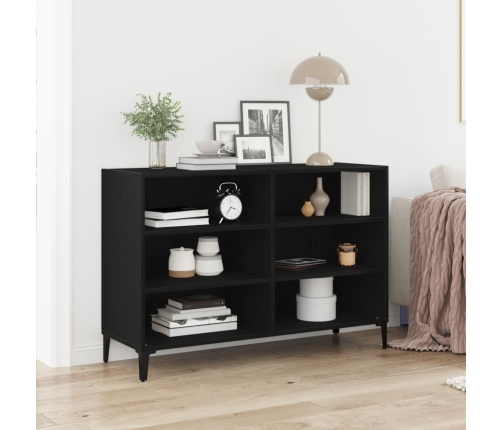 Mueble de almacenamiento Negro Roble 103,5x35x70 cm Madera elaborada