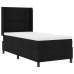 Cama Box Spring  con Colchón y LED Negro 90x200 cm Tela