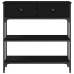 Mesa Consola  Negro Roble 72,5x25x75 cm Madera Elaborada y Acero