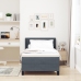 Cama Box Spring con Colchón  Gris Oscuro 90x200 cm Terciopelo