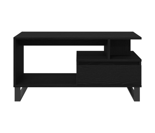 Mesa de Café  Negra de Roble 90x49x45 cm de Madera Elaborada