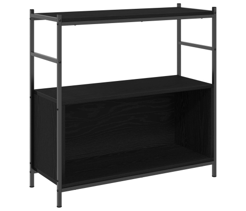 Cabinet de Libros  Negro Roble 80x30x78,5 cm Madera Ingenierada