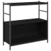Cabinet de Libros  Negro Roble 80x30x78,5 cm Madera Ingenierada