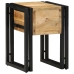 Mesa Auxiliar  con Cajón Negra 30x30x40 cm de Madera Maciza de Mango