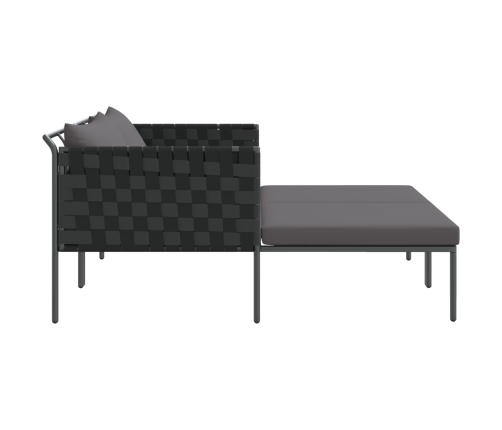 Tumbona  con cojines para 2 personas Anthracite 115x153x69,5 cm Acero