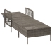Tumbona de Sol Gris PE Rattan 157 x 55 x 92 cm Plegable