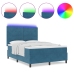 Cama con Box Spring y Colchón  & LED Azul Oscuro 160x200 cm de Terciopelo