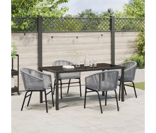 Set de comedor de jardín  de 5 piezas en gris ratán
