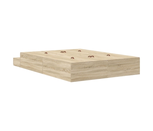 Marco de Cama con Almacenamiento  Marrón Madera de calidad