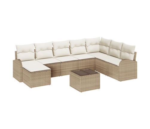 Conjunto de Sofás de Jardín  Conjunto de 9 Beige Ratán