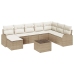 Conjunto de Sofás de Jardín  Conjunto de 9 Beige Ratán