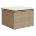 Conjunto de 7 Piezas para Comedor de Jardín con Cojines Beige de Rattan Sintético y Acacia