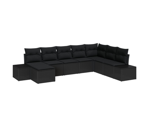 Conjunto de Sofá de Jardín  Conjunto de 8 Negro Poliratán