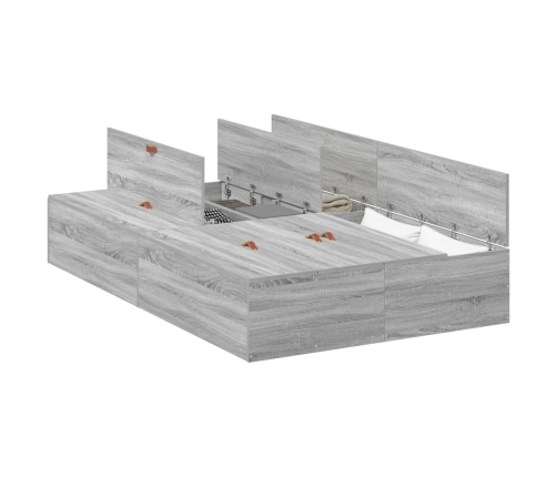 Estructura de Cama de Almacenamiento  Gris Sonoma 120x190 cm