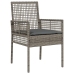 Conjunto de Comedor de Jardín  de 5 Piezas con Cojines Gris Poliratán